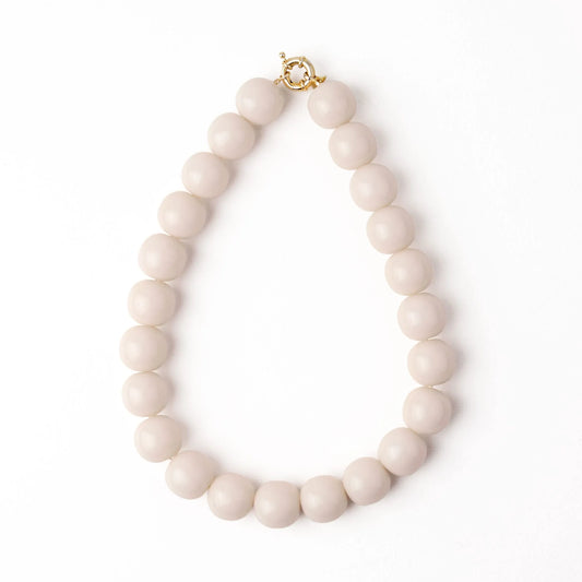 Iris large resin bead necklace milky white