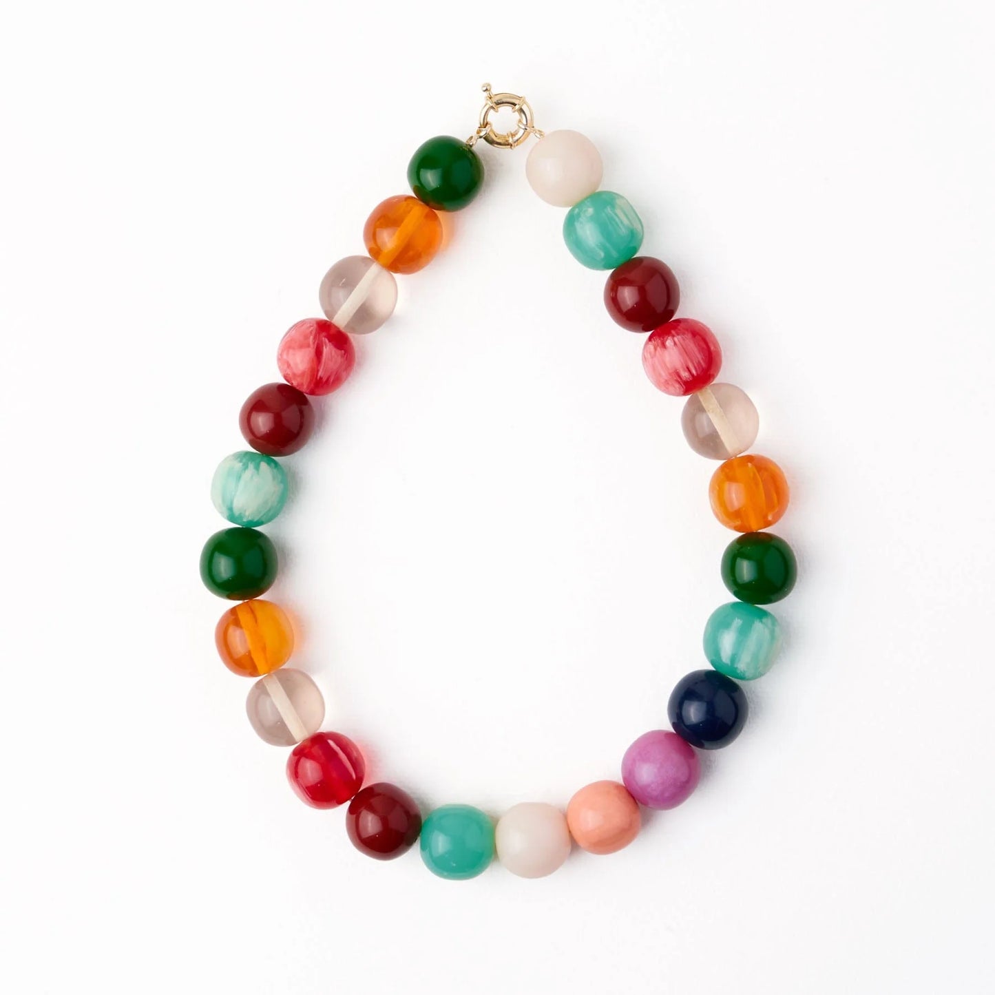 Iris large resin bead necklace multi