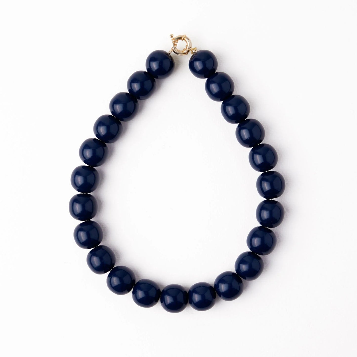 Iris large resin bead necklace navy
