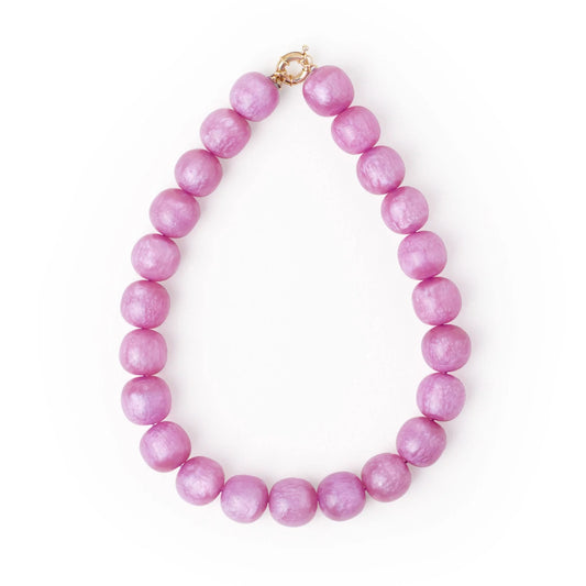 Iris large resin bead necklace purple