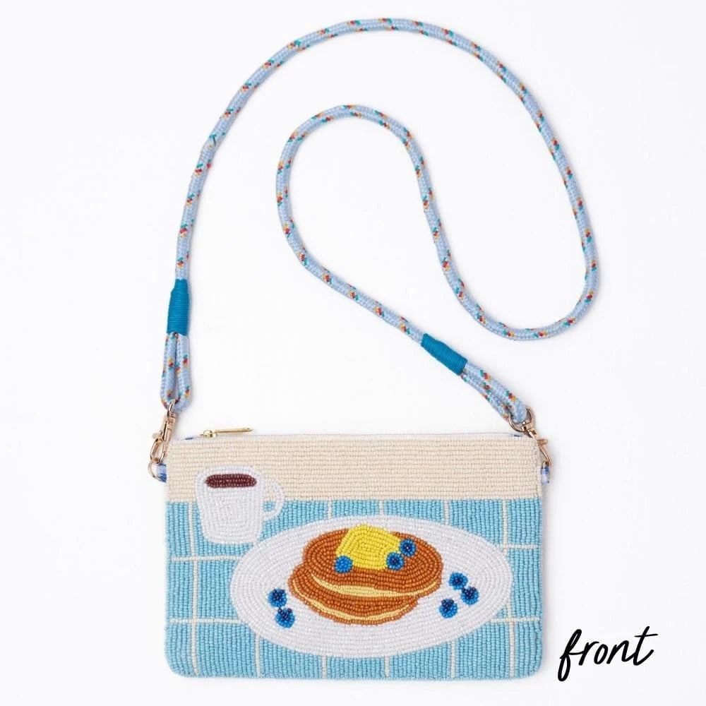 Leila Pancakes Seed Bead Clutch w/ Strap