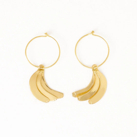 Loretta banana hoop earrings brass