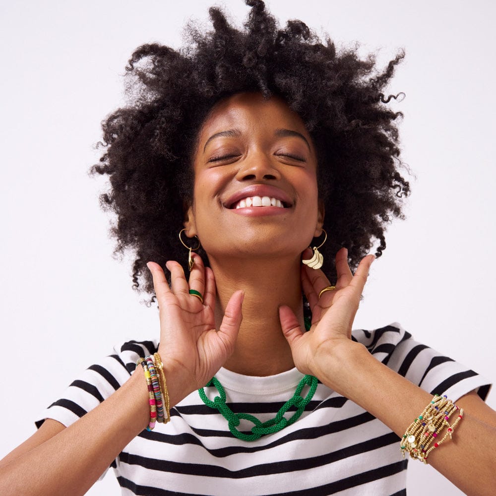Loretta banana hoop earrings brass