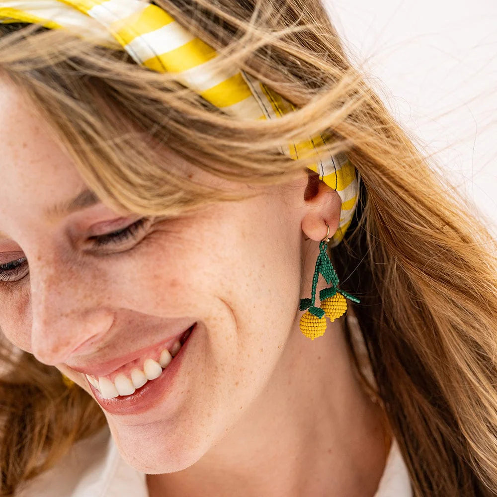 Lottie lemon dangle luxe earrings yellow