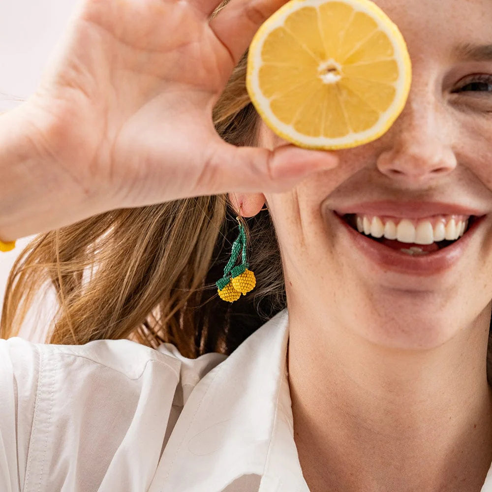 Lottie lemon dangle luxe earrings yellow