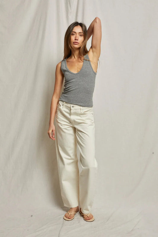 Structured Rib V-Neck Tank