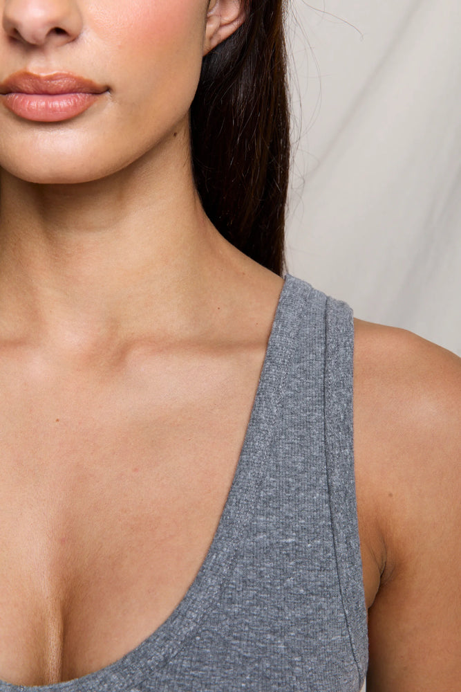 Structured Rib V-Neck Tank