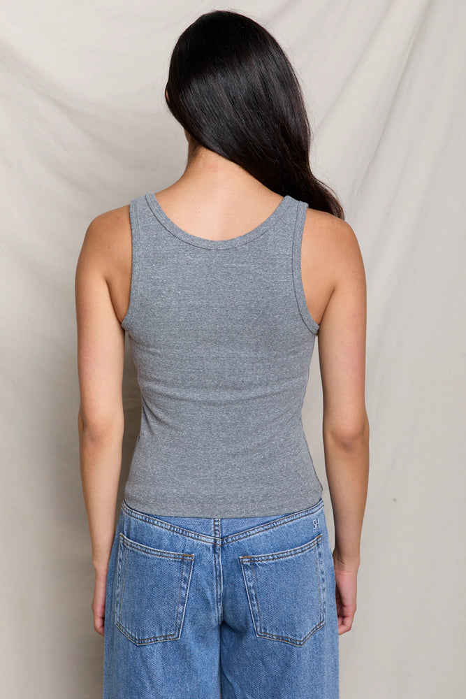 Structured Rib V-Neck Tank