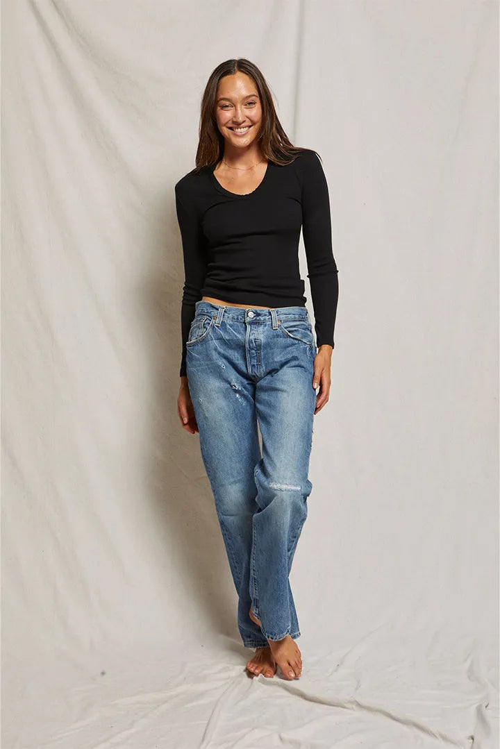 Robyn Luxe Rib Long Sleeve U-Neck