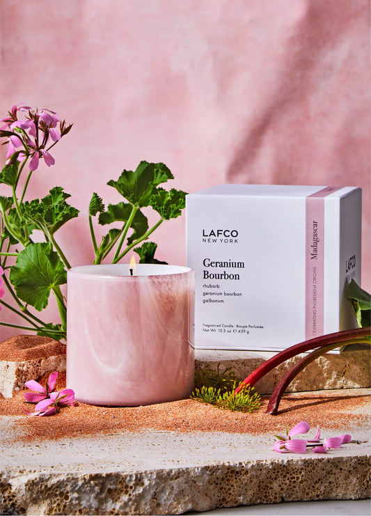 15.5oz Geranium Bourbon Candle - Source & Story
