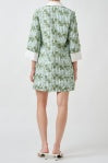 Flower Embroidered Stripe Mini Tunic Dress