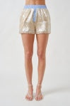 Sequin Shorts W/ Plaid Contrast