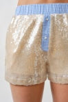 Sequin Shorts W/ Plaid Contrast